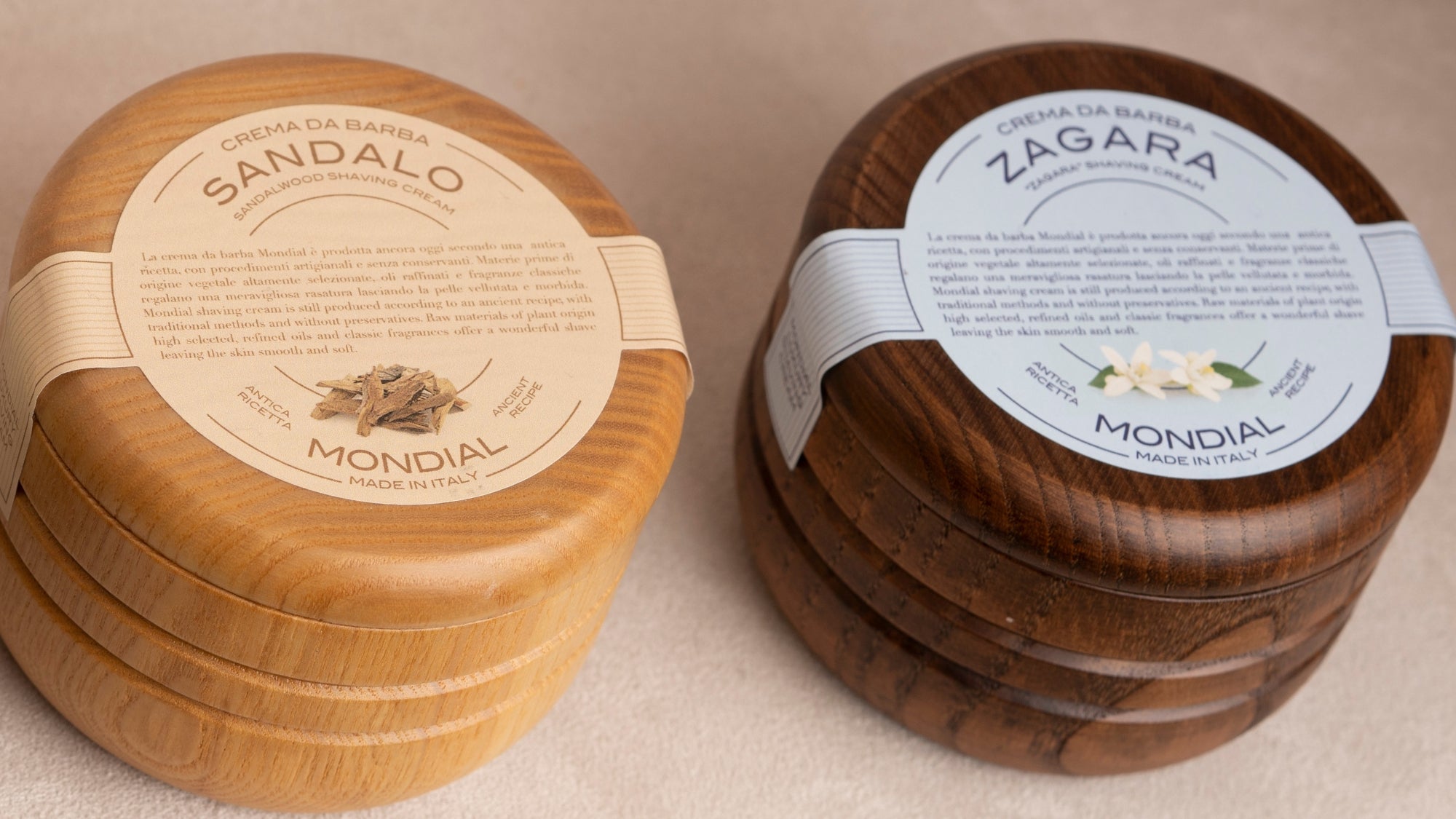 Solid Shaving Creams in Wood Lathering Bowl