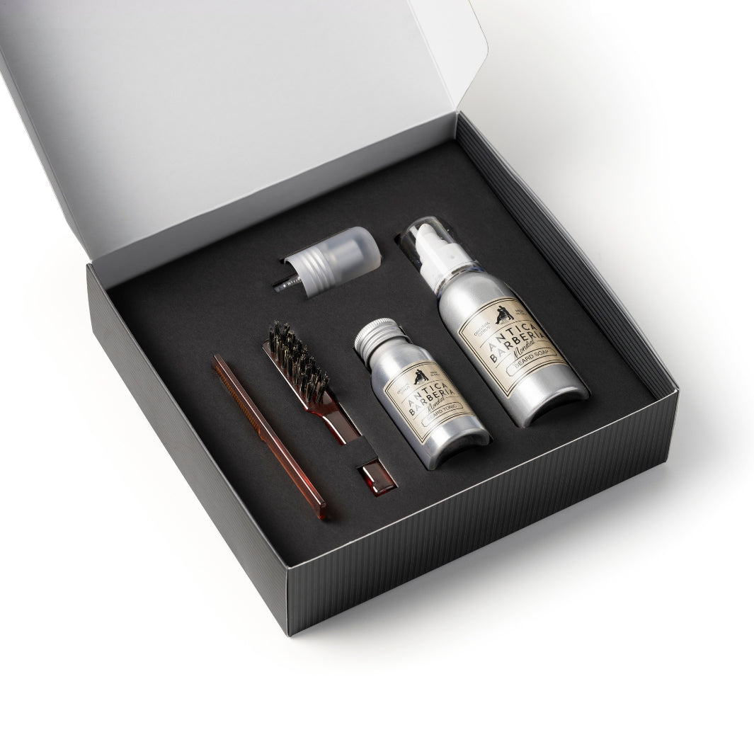 Original Citrus Beard Care Gift Set: Brush + Comb + 50ml Tonic + 100ml Soap.