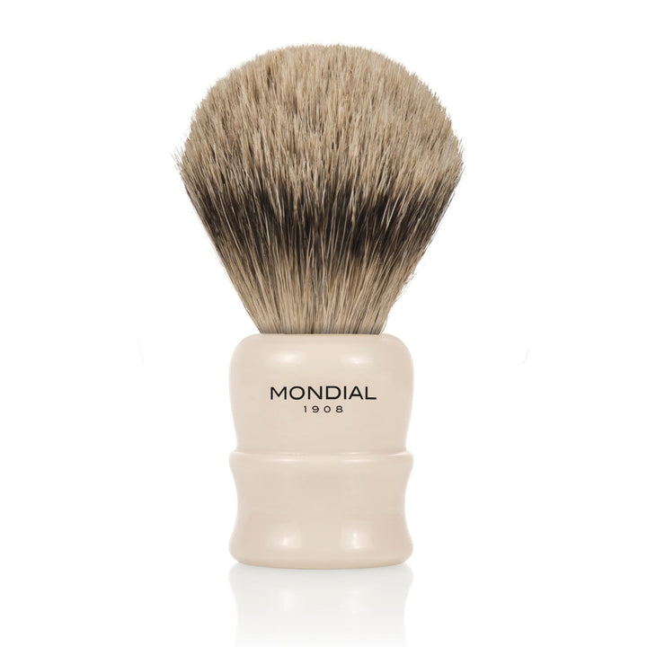 'Lancaster' Ivory Resin Brush with Silvertip Badger: XXL.