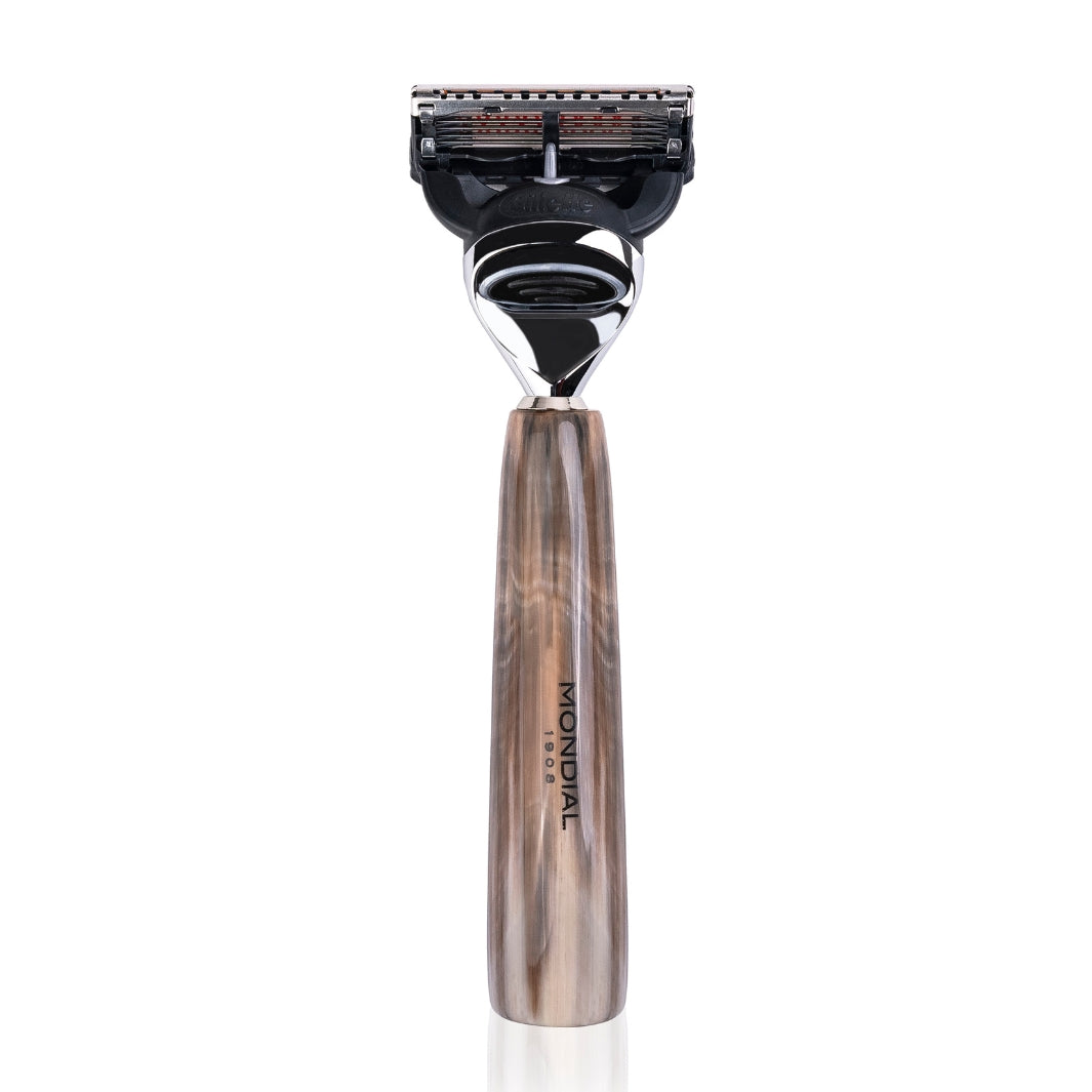 Smooth Natural Ox Horn Cartridge Razor Handle – Mondial 1908