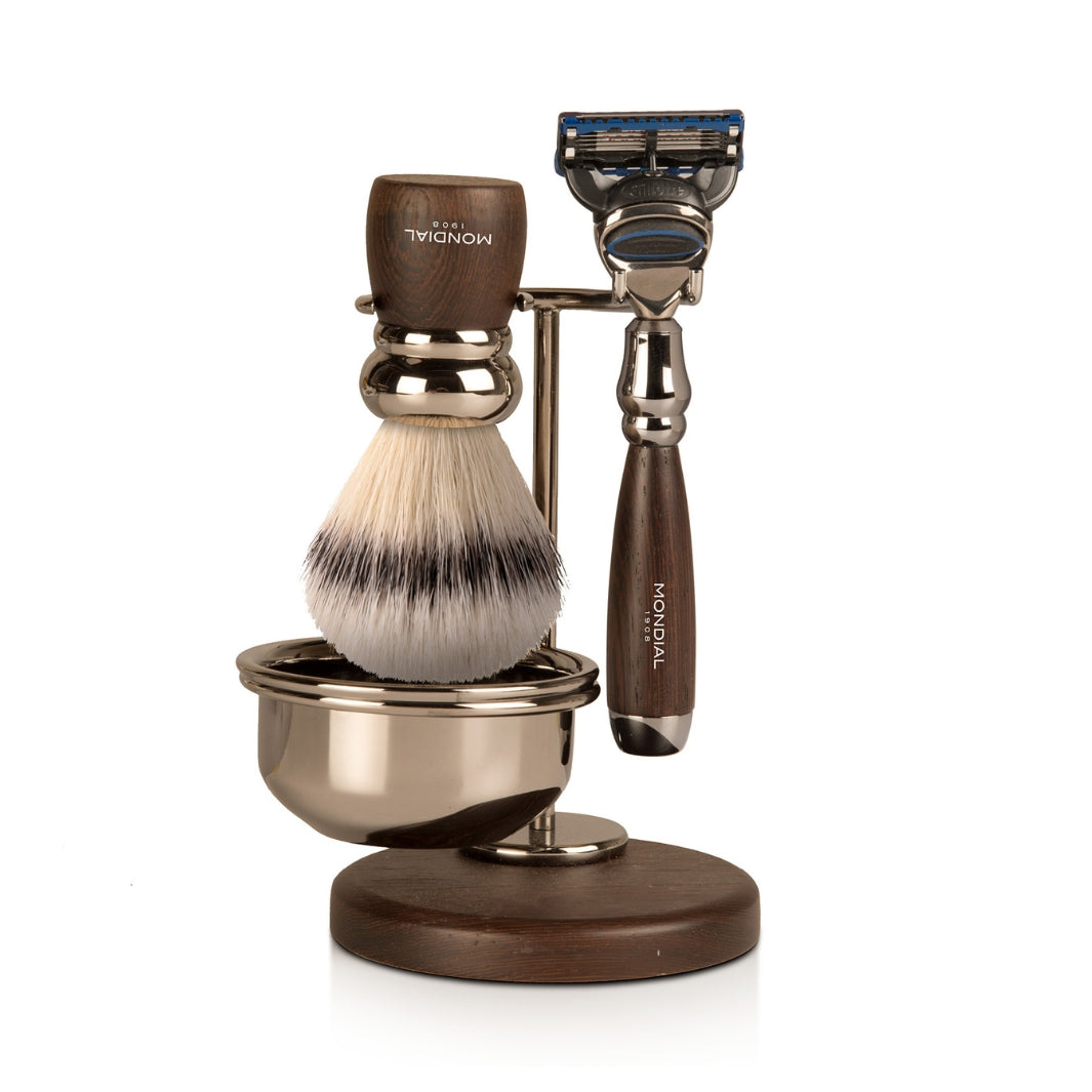 Prestige Wengé Wood Razor & Brush Stand with Bowl