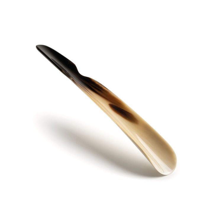 Large Shoehorn with Extended Handle in Natural Horn: 10".
