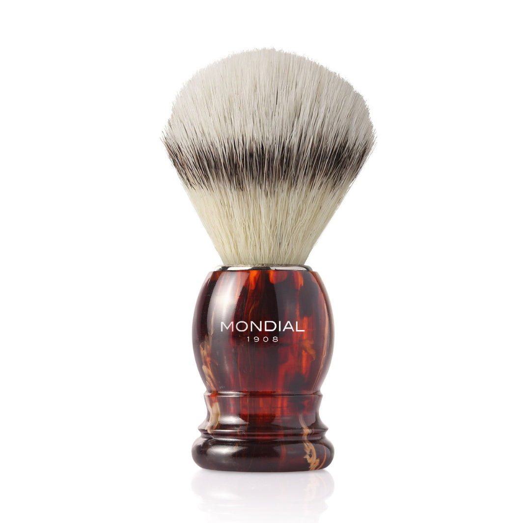 Imitation Tortoise Shaving Brush with EcoSilvertip Synthetic Badger.