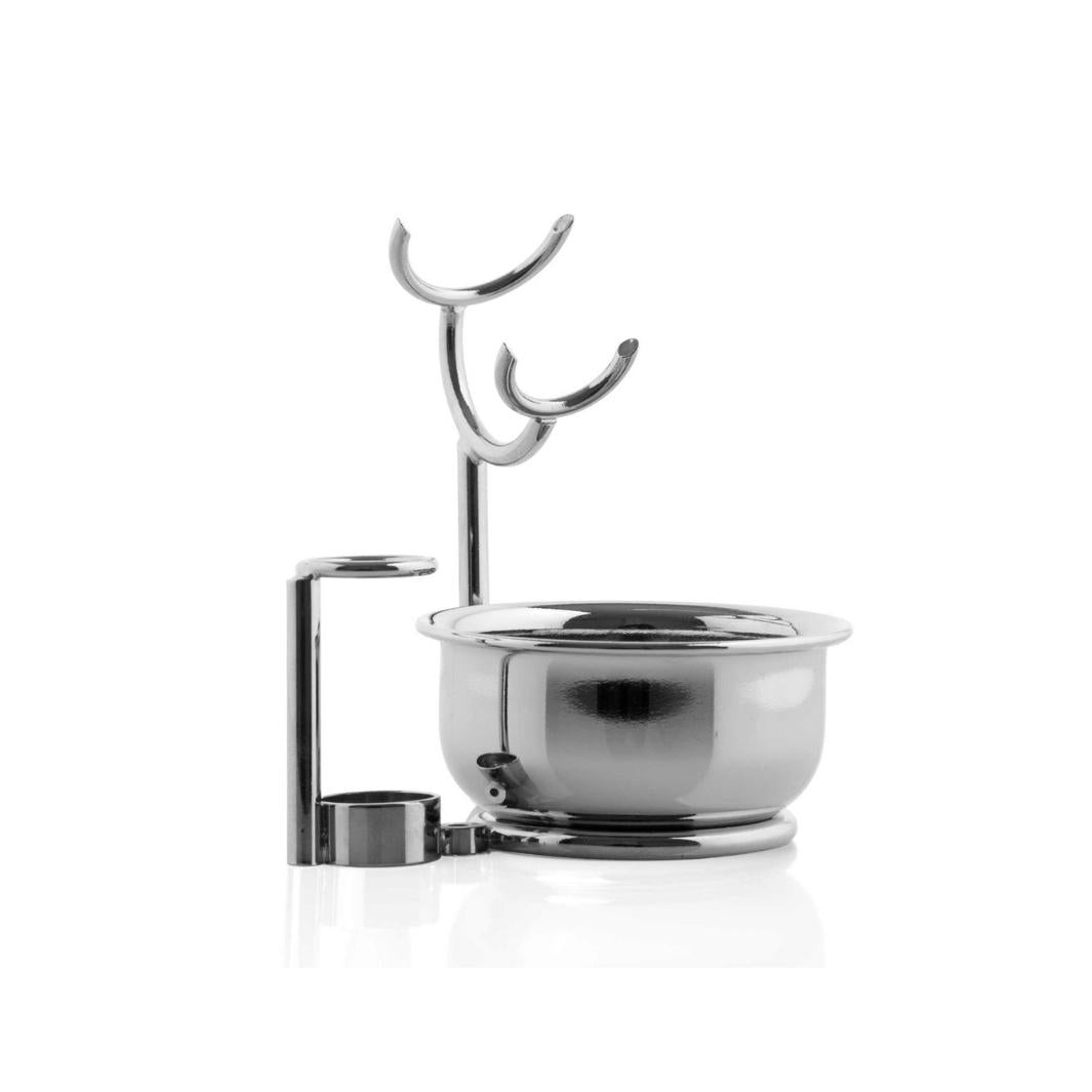Razor + Brush Cradle Stand with Lathering Bowl.
