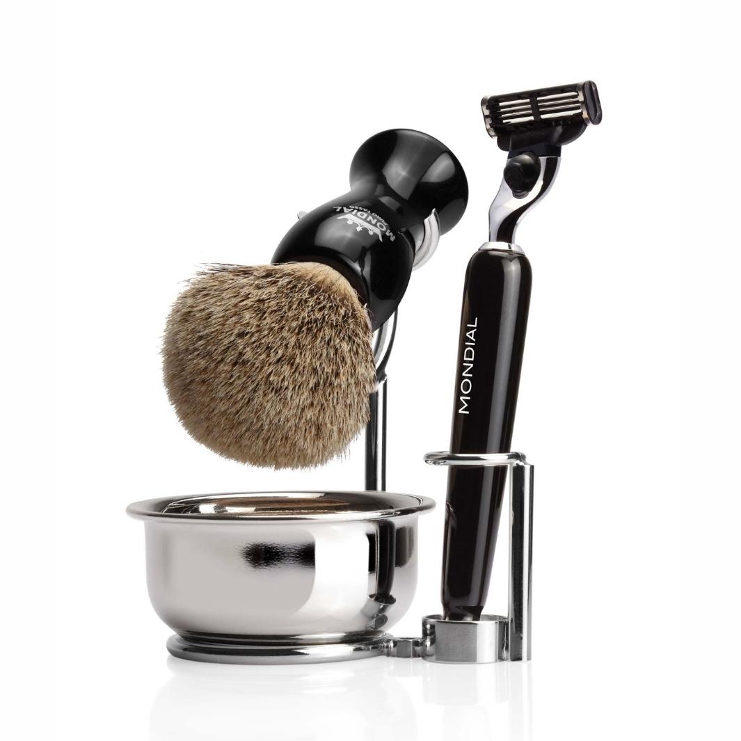 Razor + Brush Cradle Stand with Lathering Bowl.