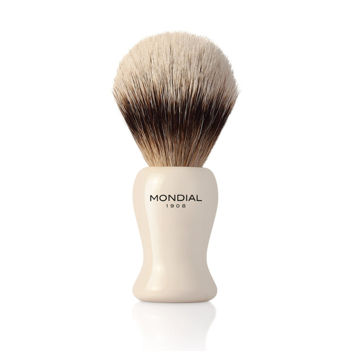 'Baylis' Ivory Resin Brush with Silvertip Badger: Medium.