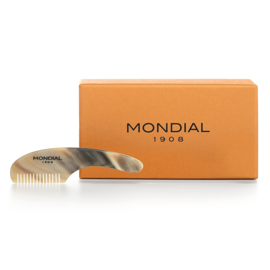 'Baffi' Natural Horn Moustache Comb with Handle: 3.5".