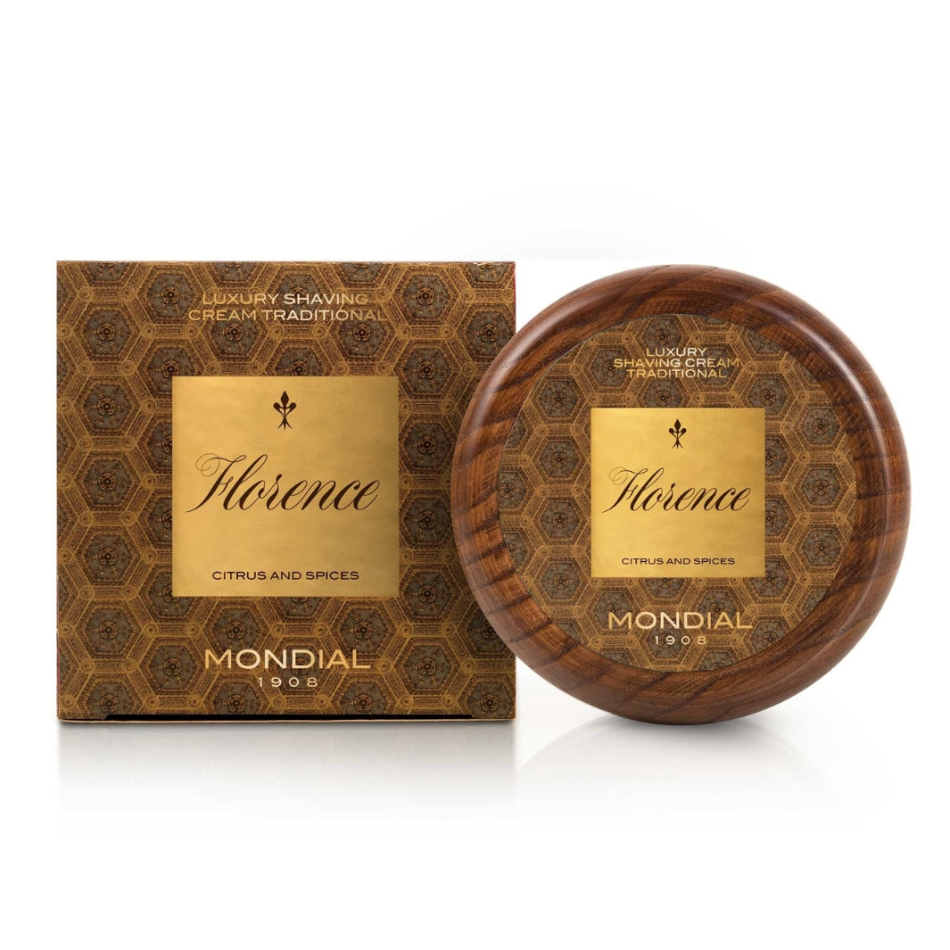 'Florence' Shaving Cream in Wood Bowl 140ml.