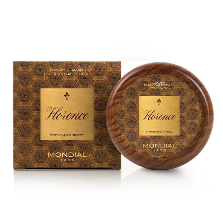 'Florence' Shaving Cream in Wood Bowl 140ml.