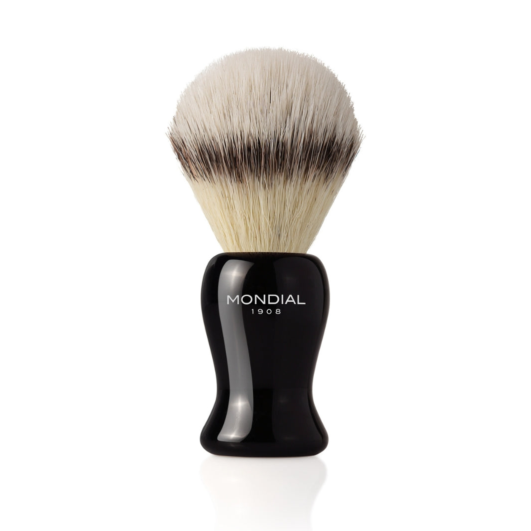 'Gibson' Black Resin Brush with EcoSilvertip Synthetic Badger: Medium.