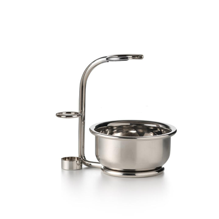 Razor + Brush Vertical Stand with Lathering Bowl.
