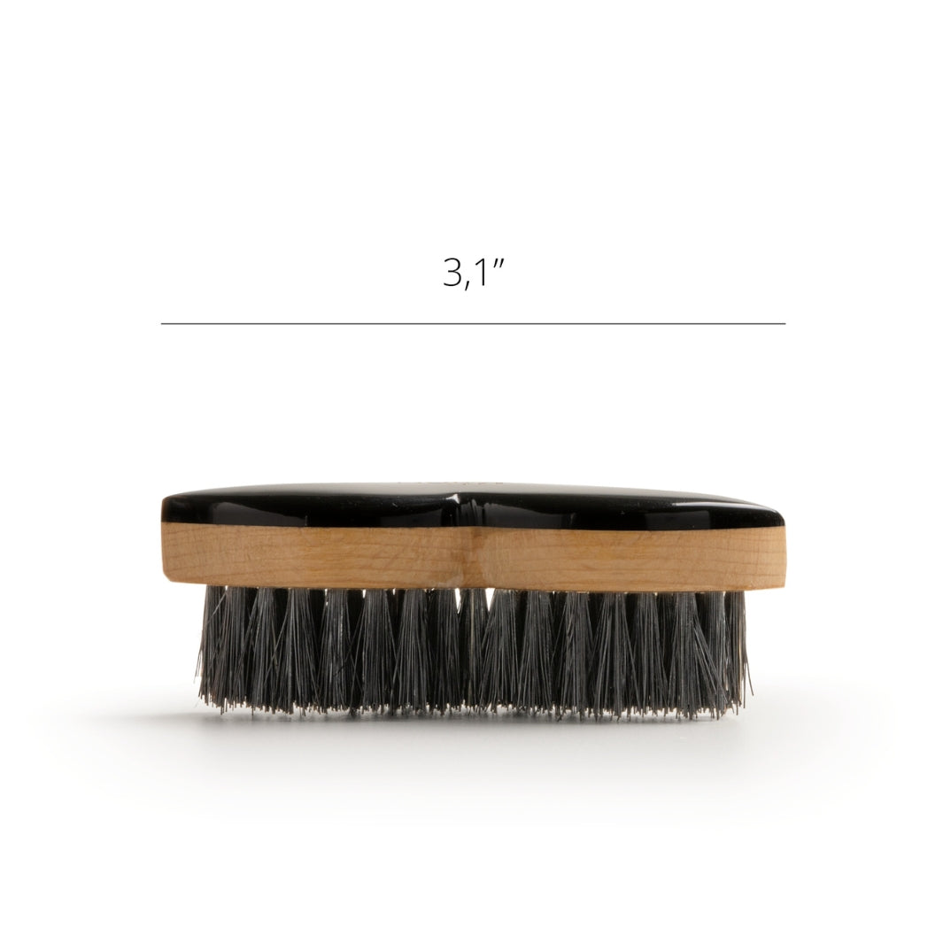 'Baffi' Natural Horn Moustache Brush with Black Boar Bristle.