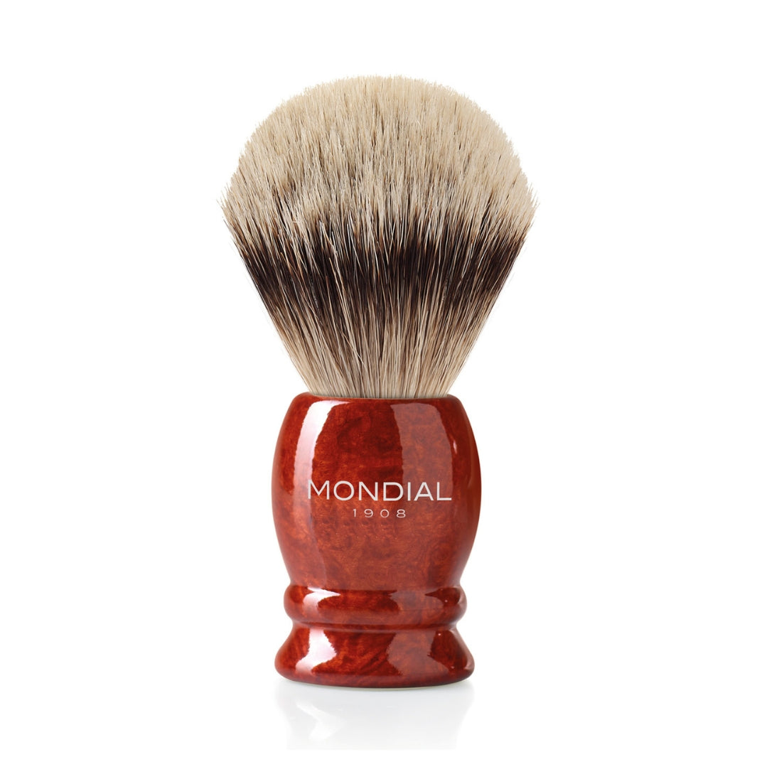 Radica (Briar) Wood Brush with Silvertip Badger: XL.