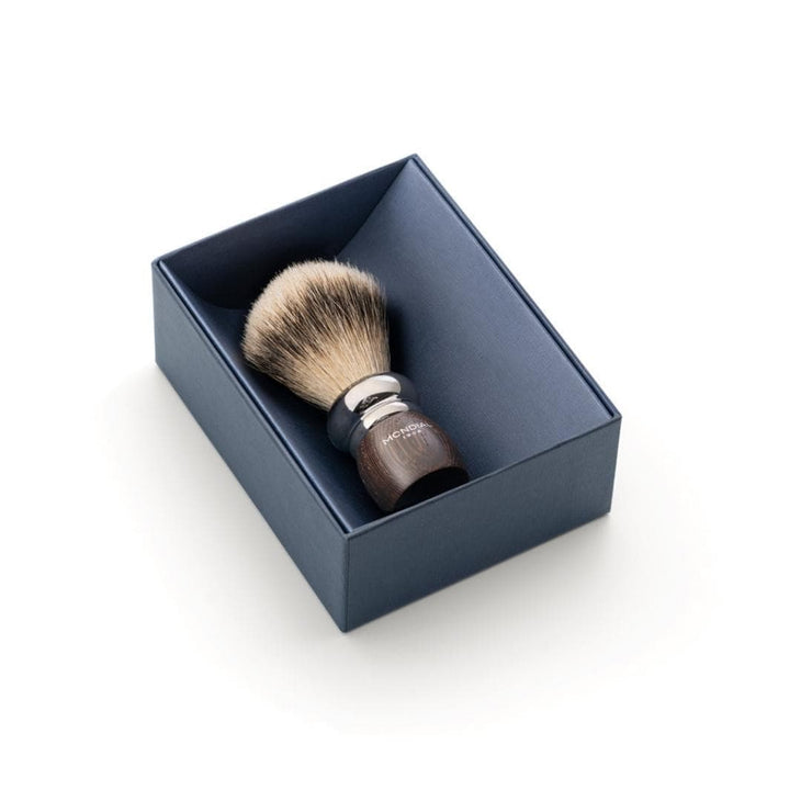 'Prestige' Wengé Wood Brush with Silvertip Badger.