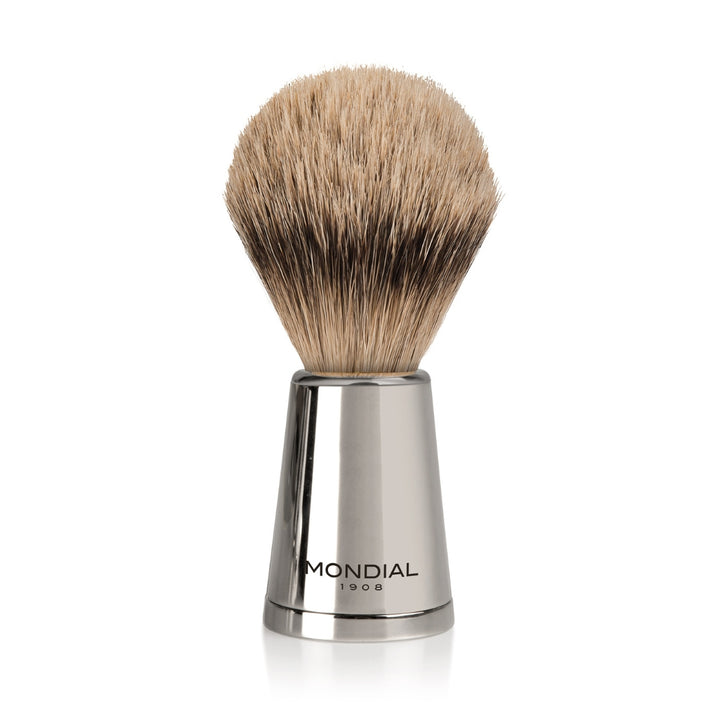 'Vespucci' Shiny Nickel Metal Brush with Super Badger.