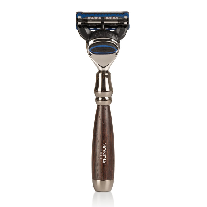'Prestige' Cartridge Razor Handle in Wengé Wood.