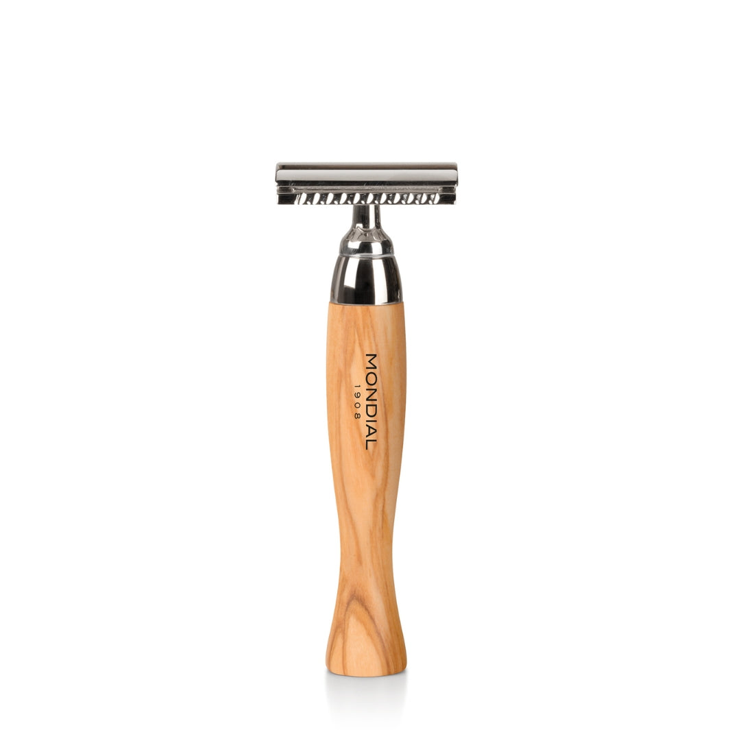 'Heritage' Safety Razor with Handle in Olive Wood.
