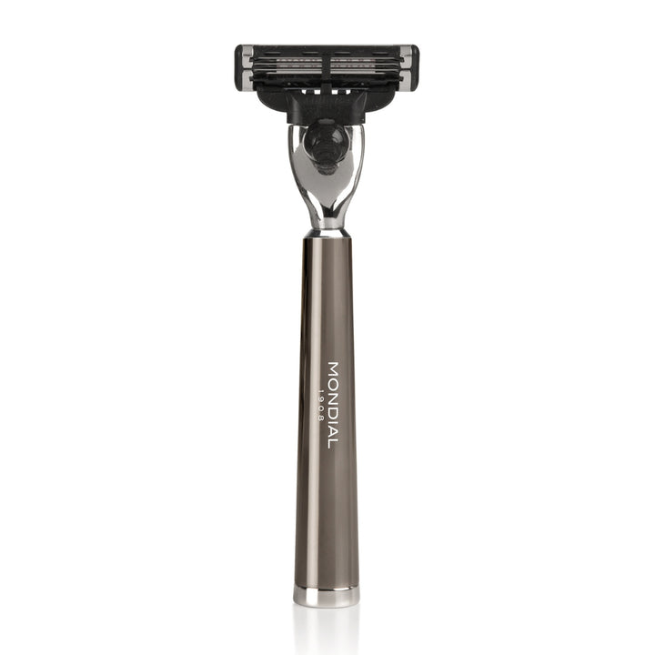 'Vespucci' Cartridge Razor Handle in Ruthenium Metal.