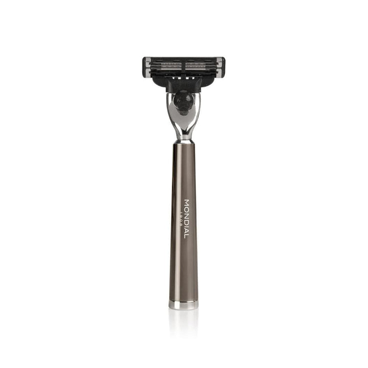 Vespucci Ruthenium Shaving Set: Chrome Stand & Bowl + Super Badger Brush + Razor.