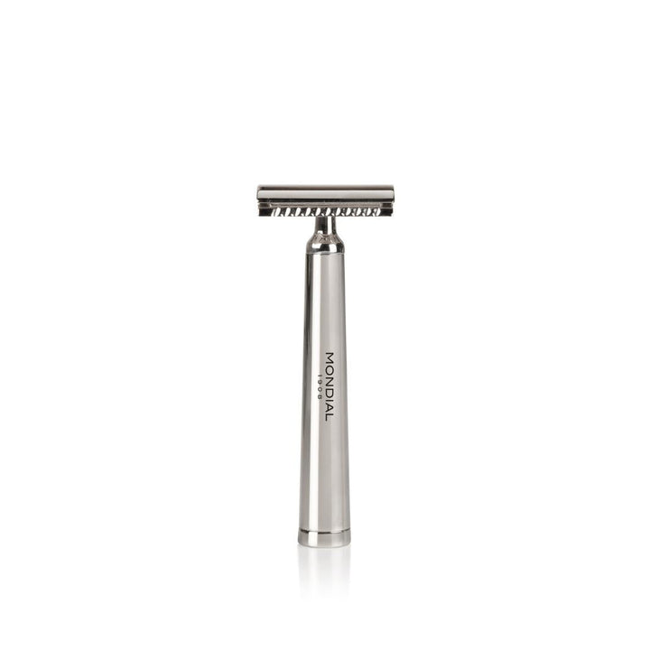 Vespucci Nickel Shaving Set: Chrome Stand & Bowl + Super Badger Brush + Razor.