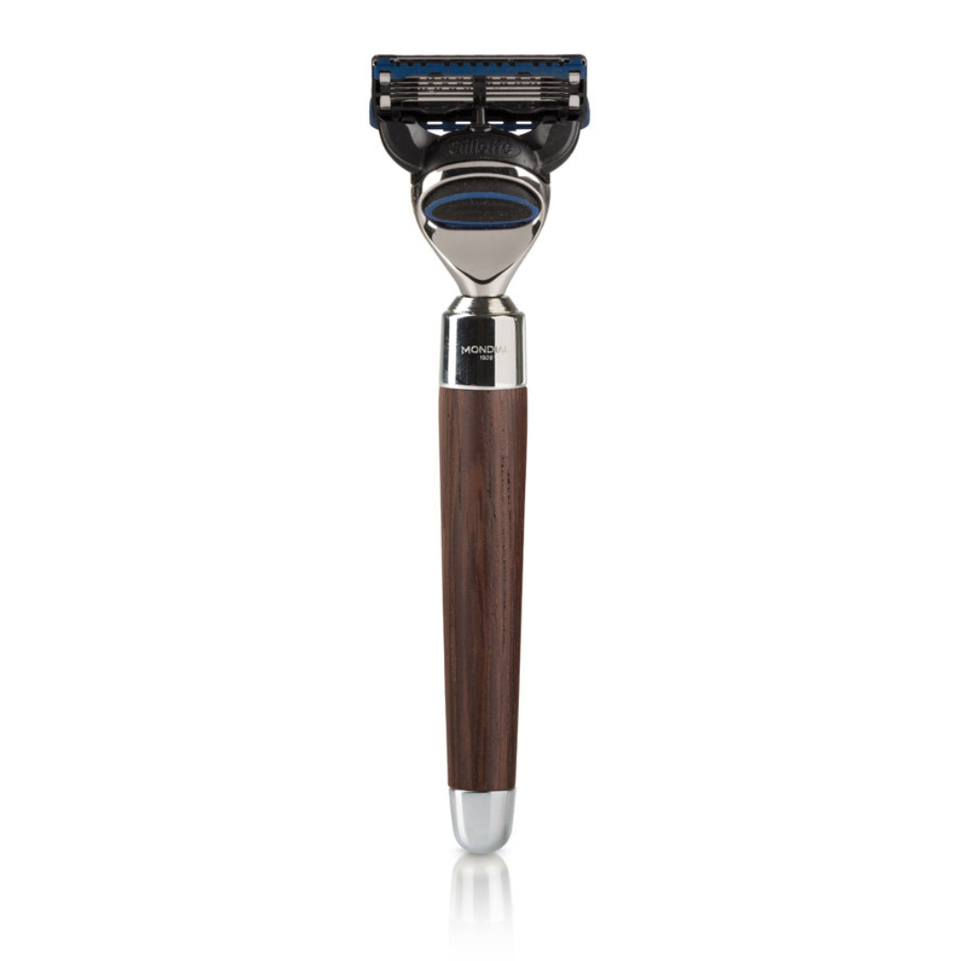 'Sphaera' Cartridge Razor Handle in Wengé Wood.