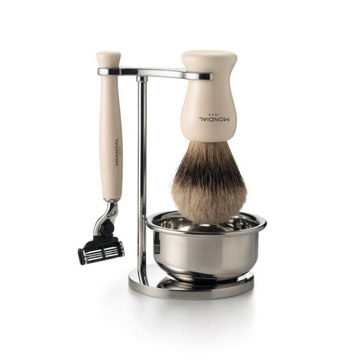 Razor + Brush 'T' Stand with Lathering Bowl.