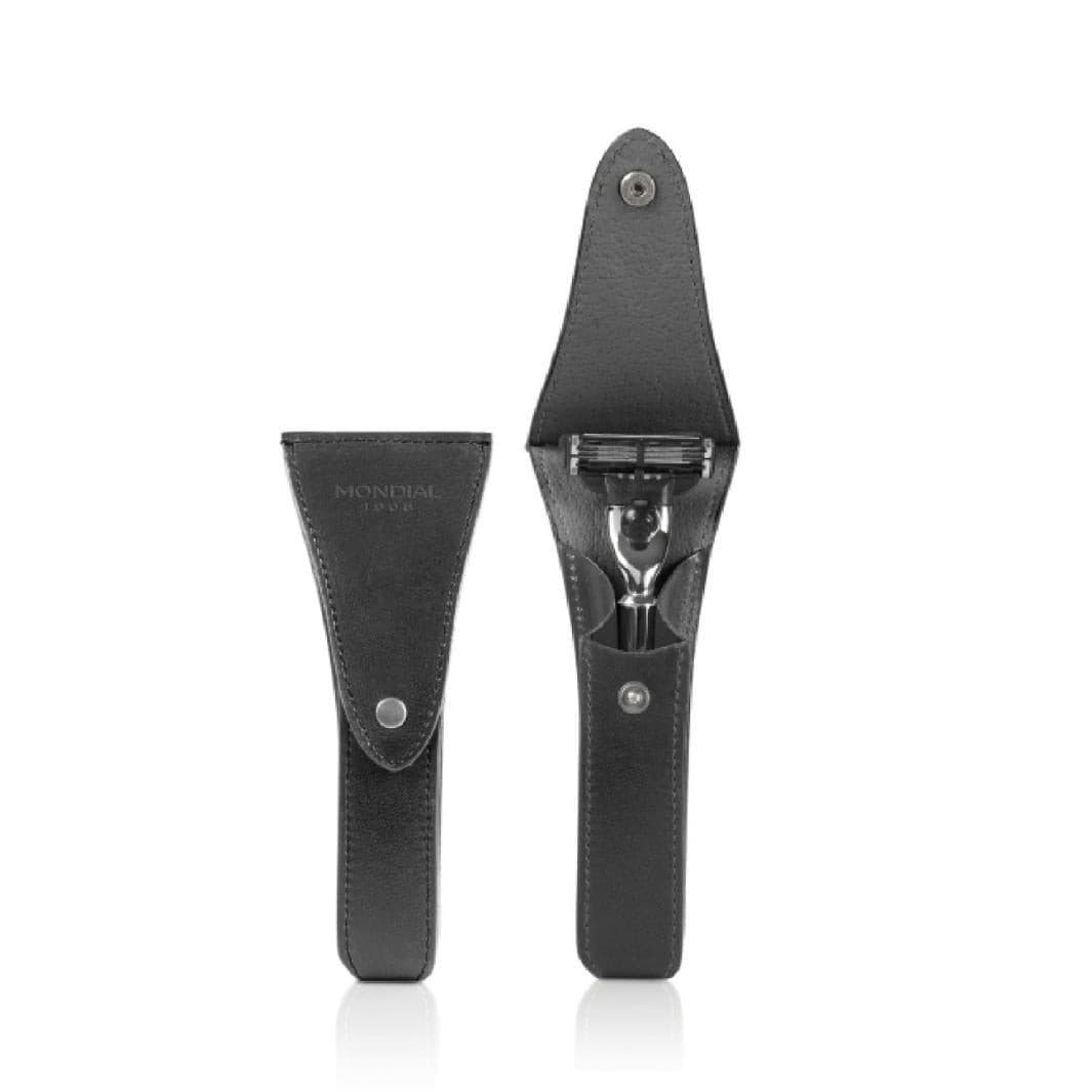 Travel Razor Case in Tuscan Leather - Regular.