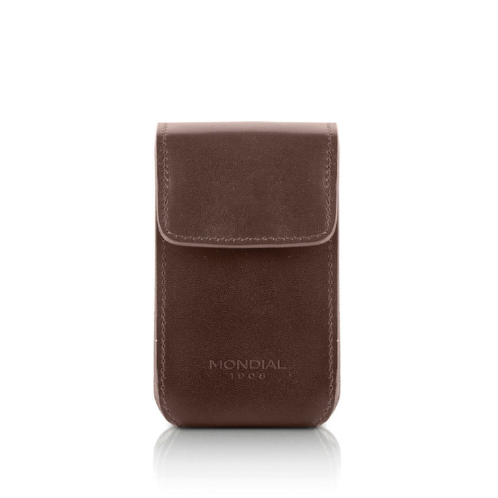 Shaving Travel Set with Badger Brush + Razor in Tuscan Leather Case.