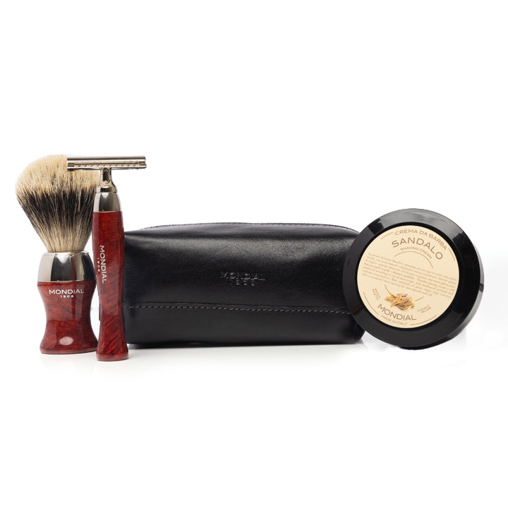 Small Shaving & Toiletry Kit Bag in Tuscan Leather.