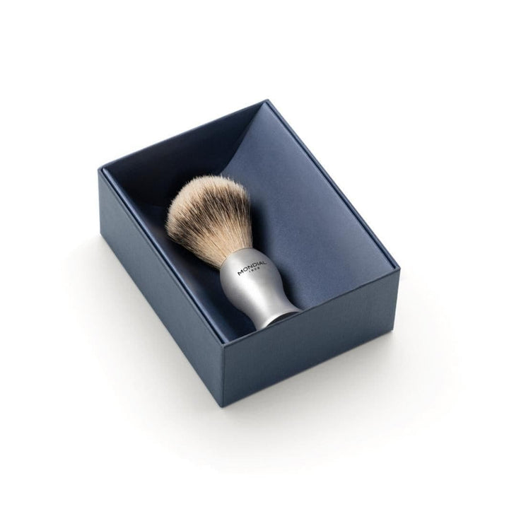 'Titan' Silver Brushed Aluminum Brush with Super Badger.