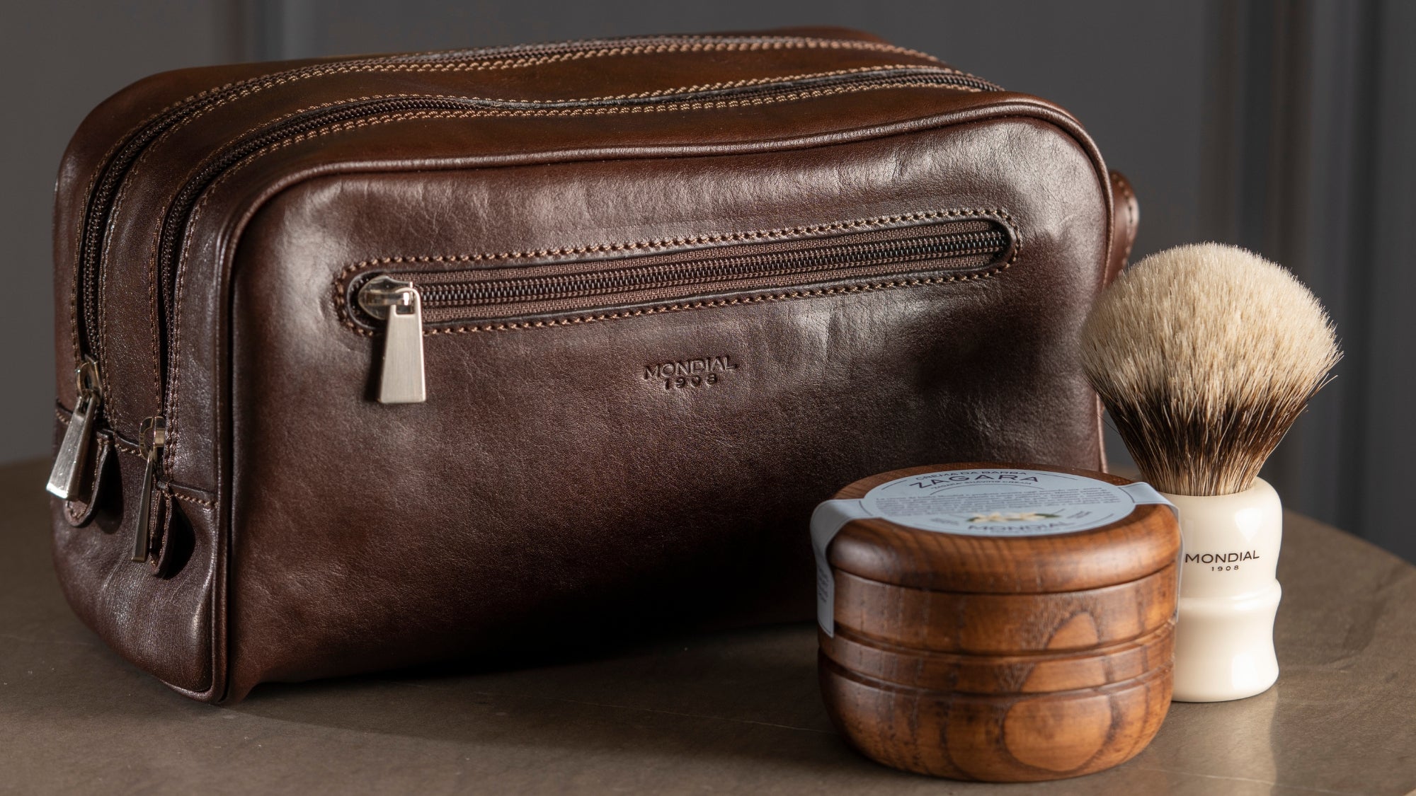 Tuscan Leather Travel Toiletry Kit Bags