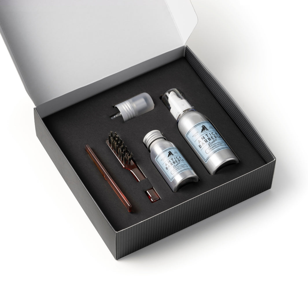 Original Talc Beard Care Gift Set: Brush + Comb + 50ml Tonic + 100ml Soap.