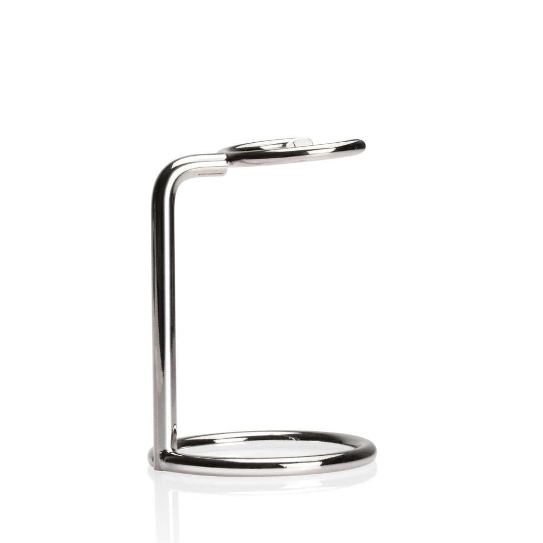 Vertical Shaving Brush Stand in Chrome.