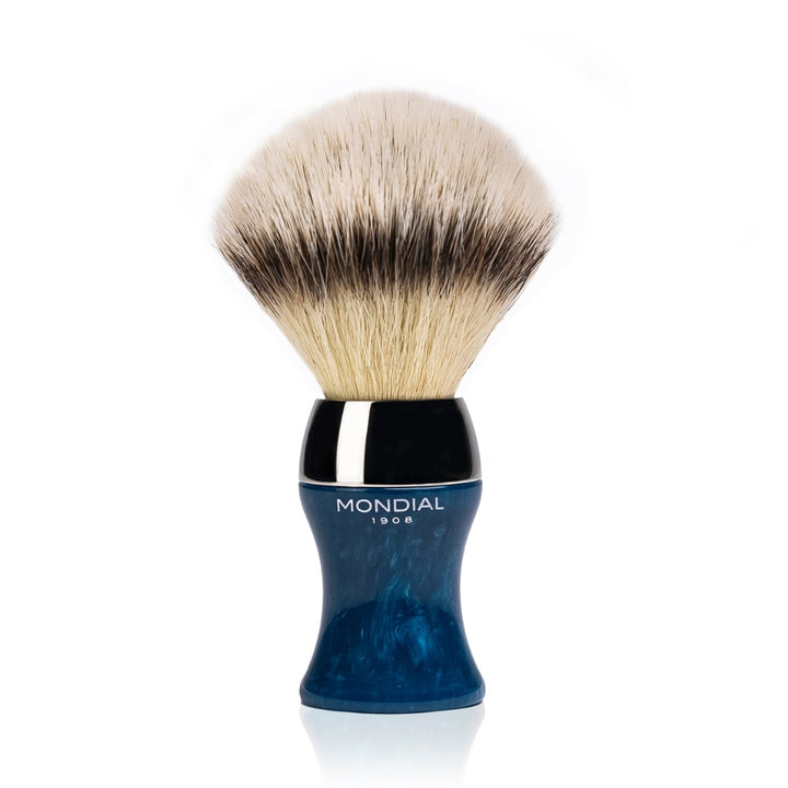 3-Piece Wet Shaving Set: 'Heritage' Axolute Blue Resin with Zagara.