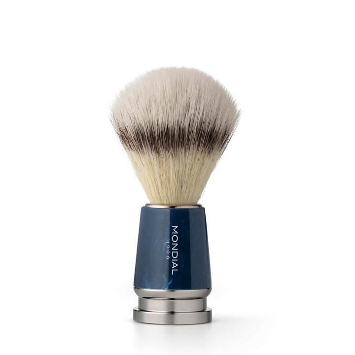 Forza Axolute Blue Resin Shaving Set: Chrome Stand + Super Badger Brush + Razor.