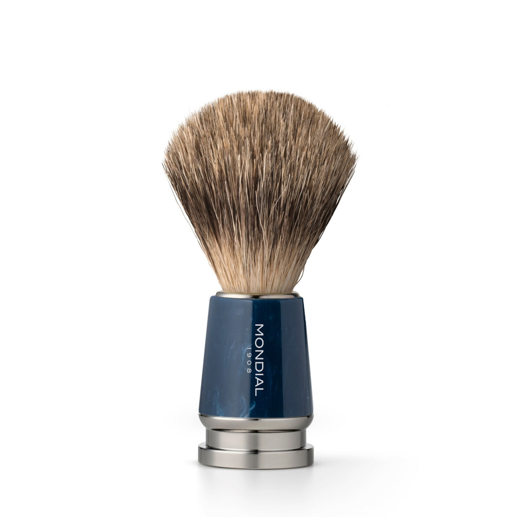 Forza Axolute Blue Resin Shaving Brush with Super Badger – Mondial