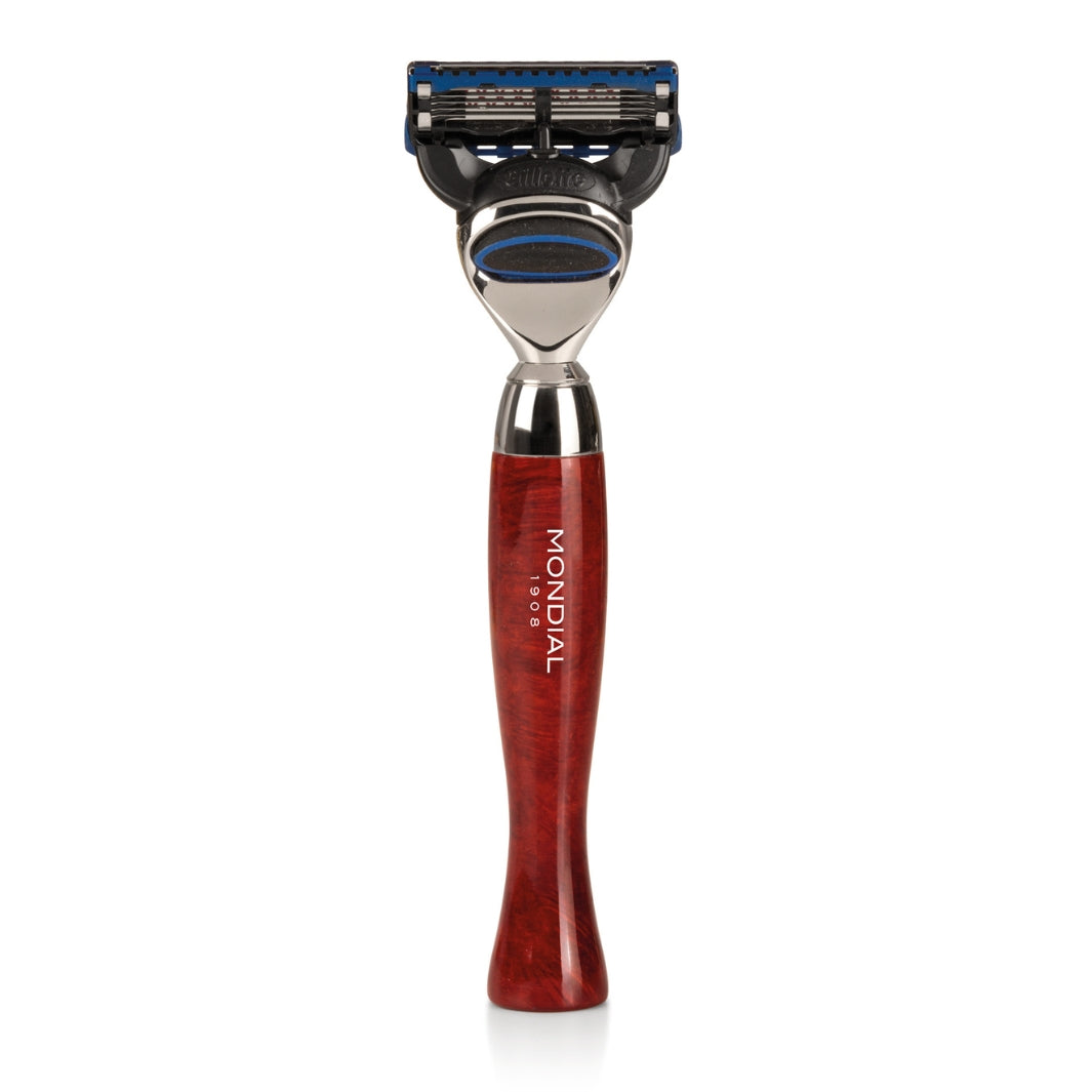 3-Piece Wet Shaving Set: 'Heritage' Radica (Briar) Wood with Bergamot & Neroli.