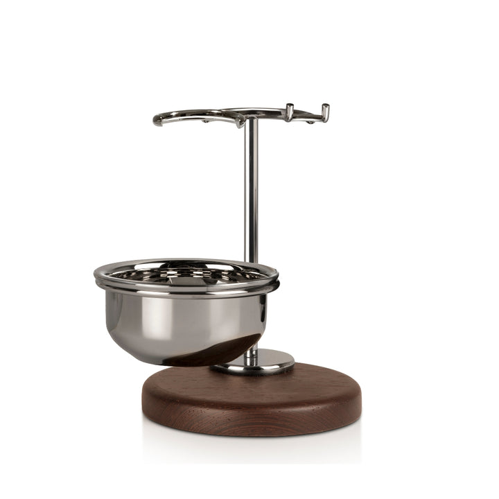 Prestige Wengé Wood Razor & Brush Stand with Bowl
