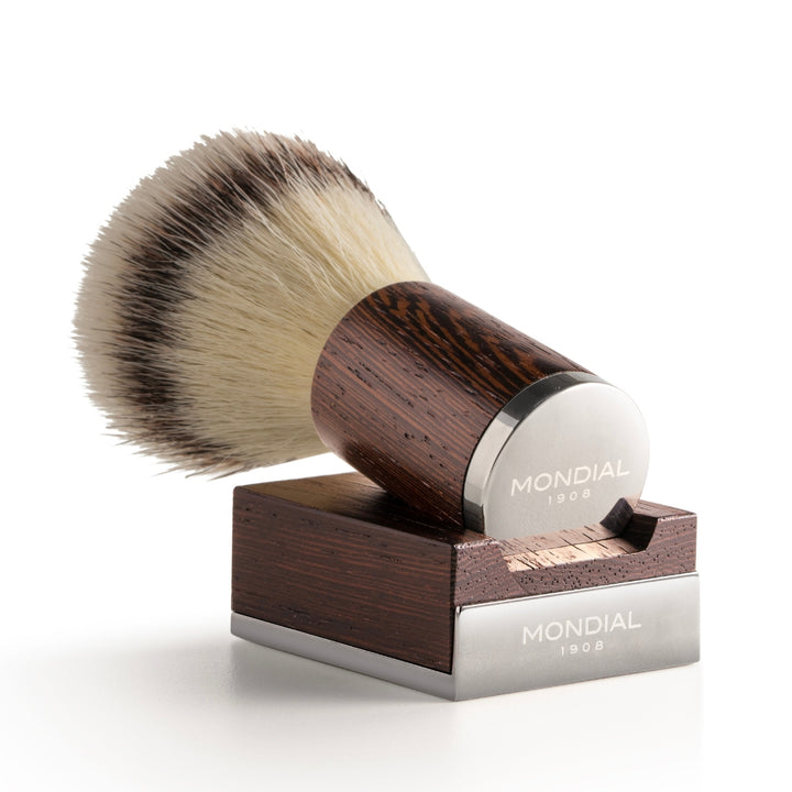 Mythos Wengé EcoSilvertip Shaving Brush and Stand Set