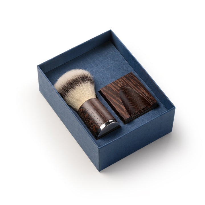 Mythos Wengé EcoSilvertip Shaving Brush and Stand Set