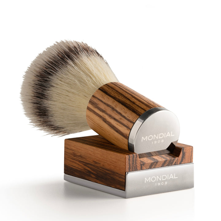 COMING SOON! Mythos Zebrano Wood Shaving Set with EcoSilvertip Brush and Stand