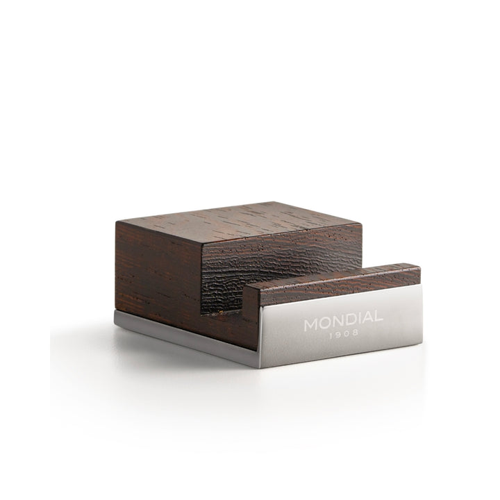 COMING SOON! Mythos Cartridge Razor Handle in Wengé Wood with Stand