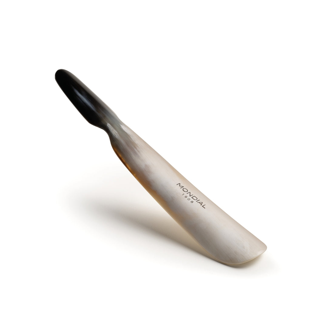 Large Shoehorn with Extended Handle in Natural Horn: 10".