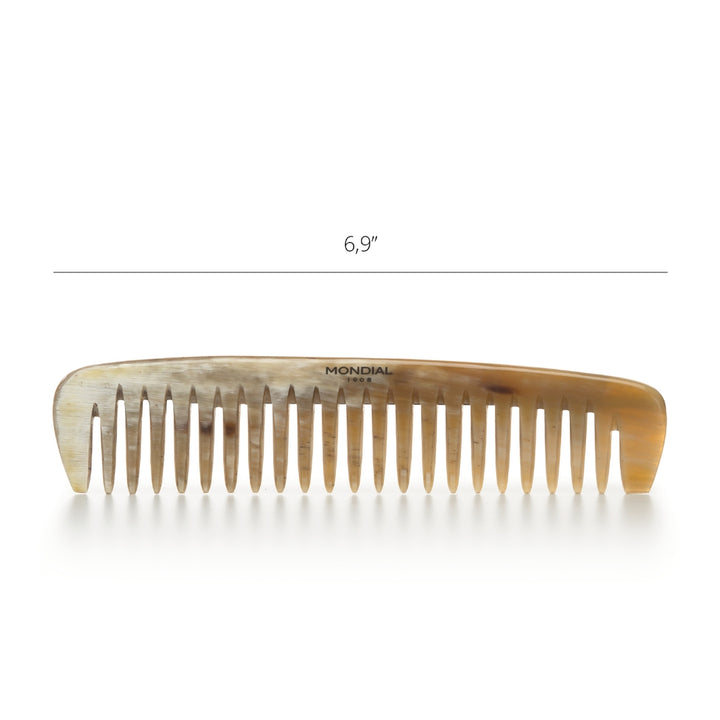 Large Tooth Natural Horn Hair Comb: 6.5".