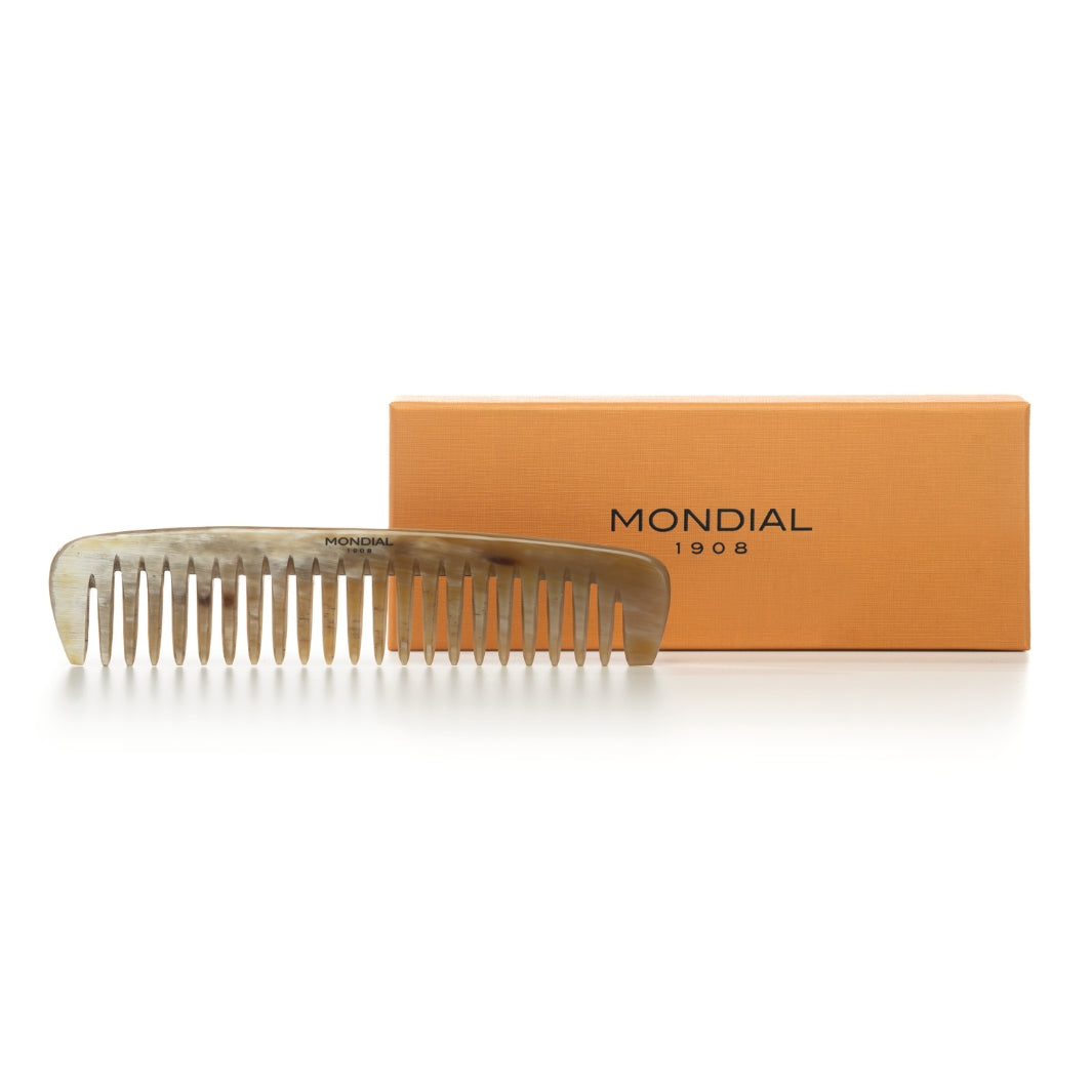 Large Tooth Natural Horn Hair Comb: 6.5".