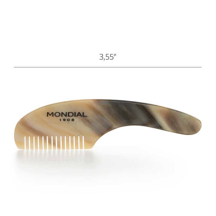 'Baffi' Natural Horn Moustache Comb with Handle: 3.5".