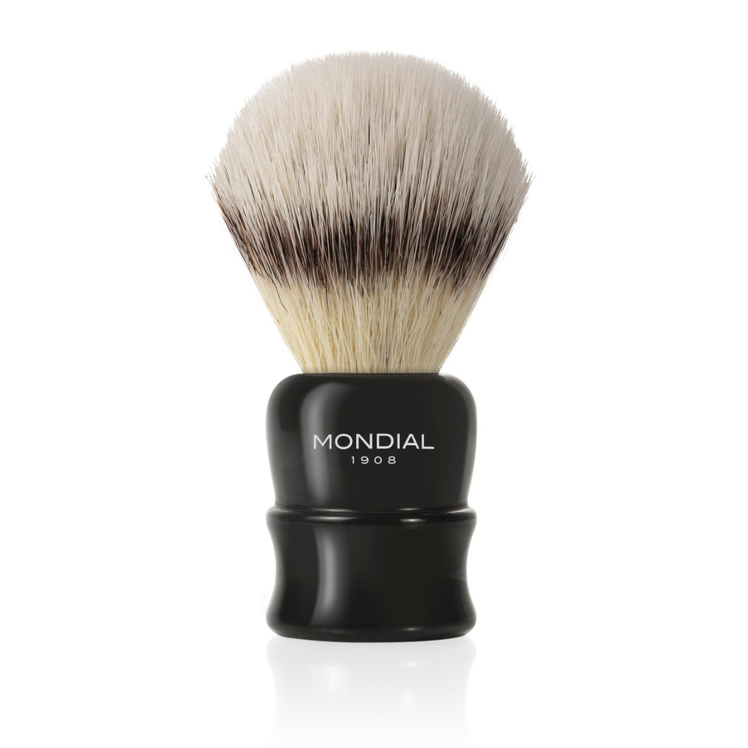 'Crosby' Black Resin Brush with EcoSilvertip Synthetic Badger: XXL.