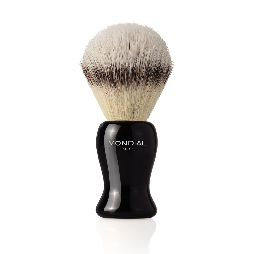 'Gibson' Black Resin Brush with EcoSilvertip Synthetic Badger: XL.