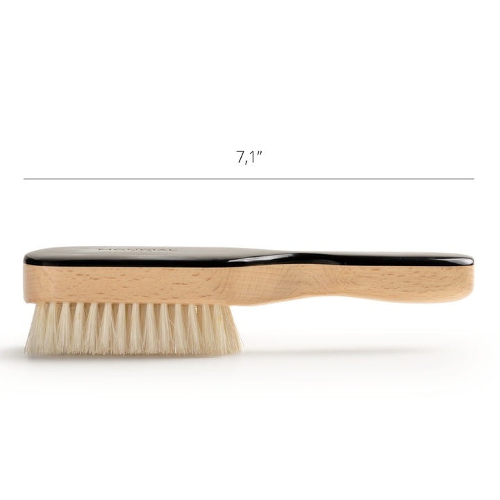 Hair Brush with Horn Handle & Blond Bristle: 7".