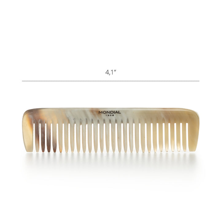 Medium Tooth Natural Horn Hair Comb: 4.5".